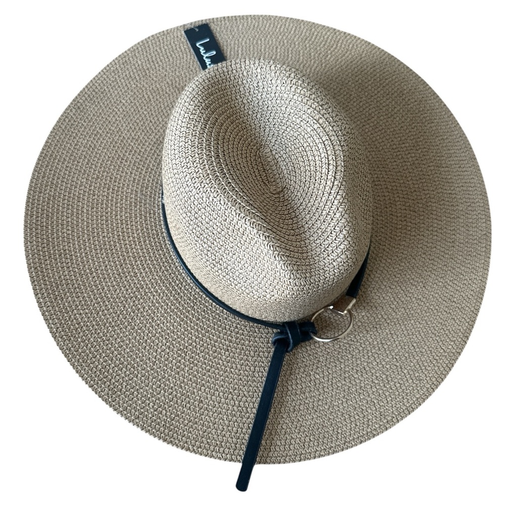 Lulu's Chic Tan Hat with Black Accent - Picture 2 of 4